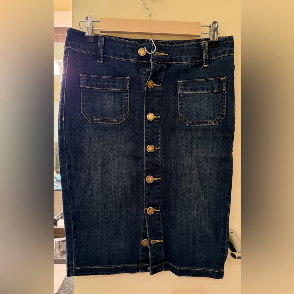The Limited Dark Blue Denim Skirt